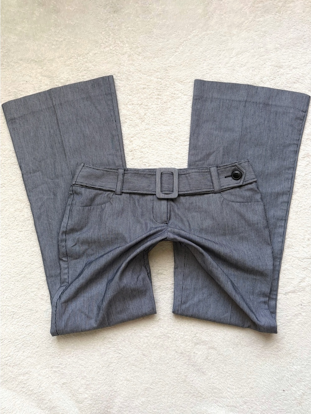 Y2k Office Siren Guess Jeans low rise pinstriped bootcut pants